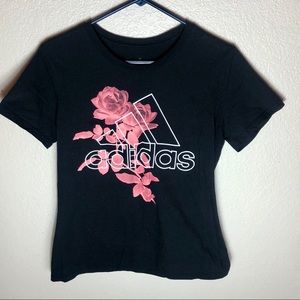 ADIDAS black rose amplifier logo tee medium
